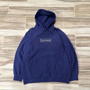 Supreme x Kaws Chalk BOGO Men's Navy and Purple Hoodie